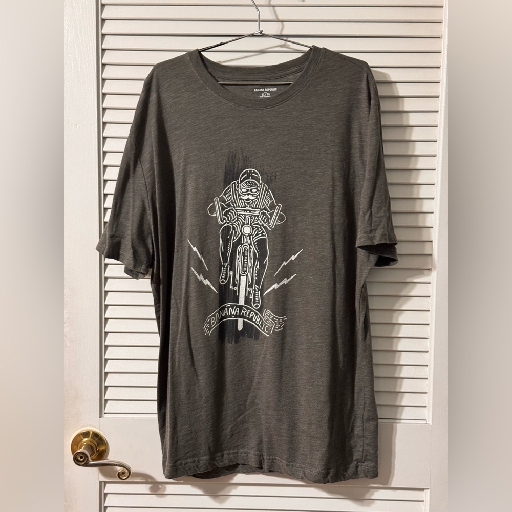 Banana Republic Charcoal Motorcycle Graphic Tee
